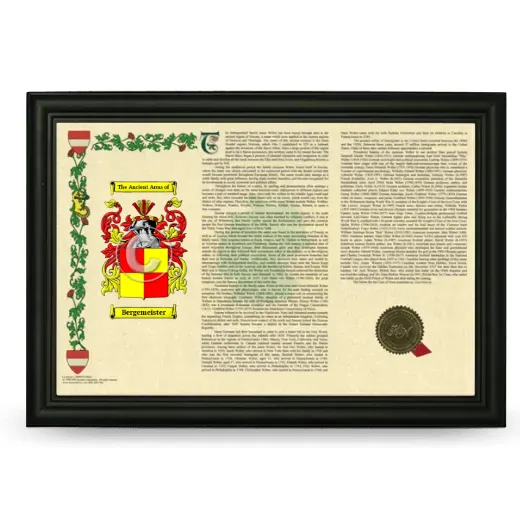 Bergemeister Armorial Landscape Framed - Black