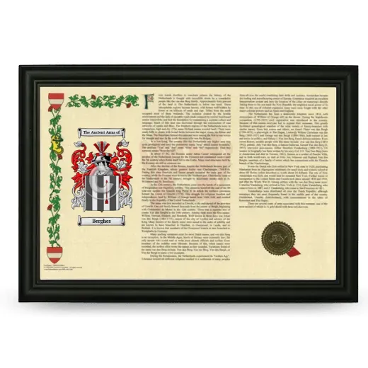 Berghes Armorial Landscape Framed - Black