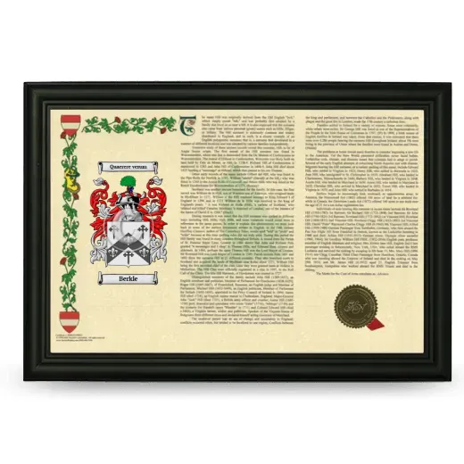 Berkle Armorial Landscape Framed - Black