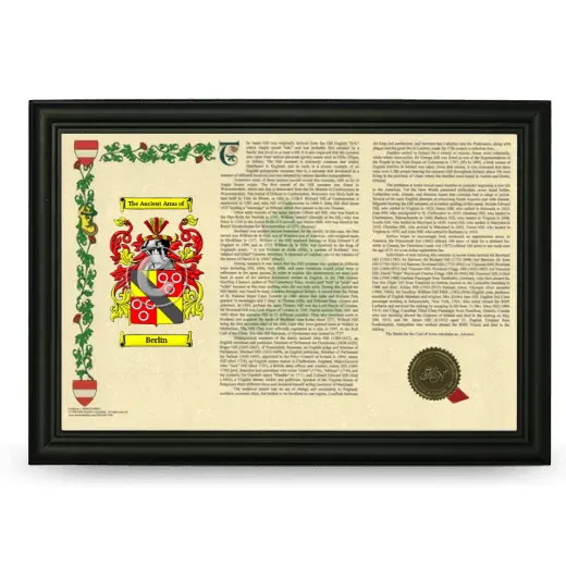 Berlin Armorial Landscape Framed - Black