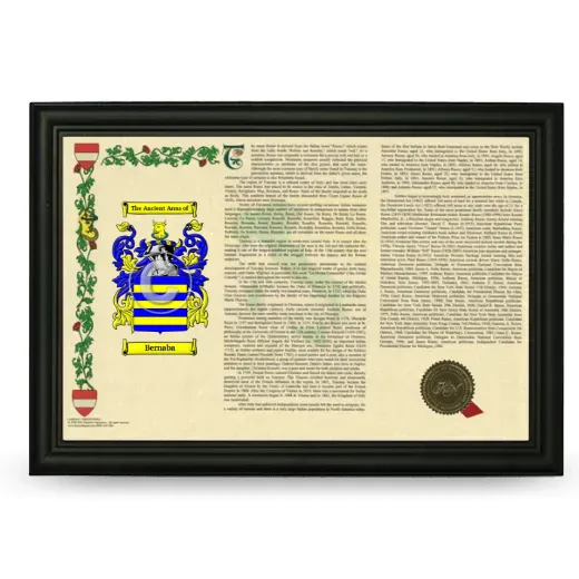 Bernaba Armorial Landscape Framed - Black