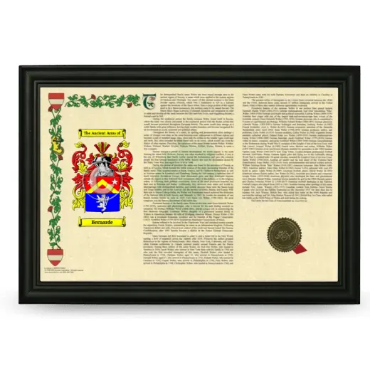 Bernarde Armorial Landscape Framed - Black