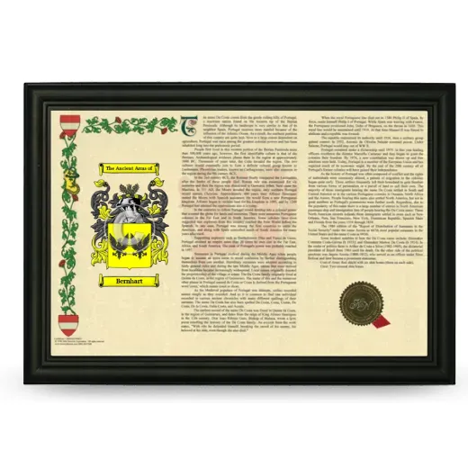 Bernhart Armorial Landscape Framed - Black