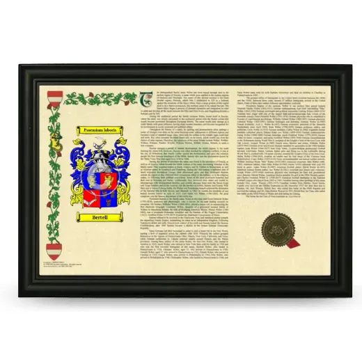 Bertell Armorial Landscape Framed - Black