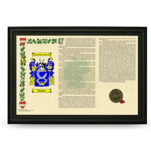 Besanne Armorial Landscape Framed - Black