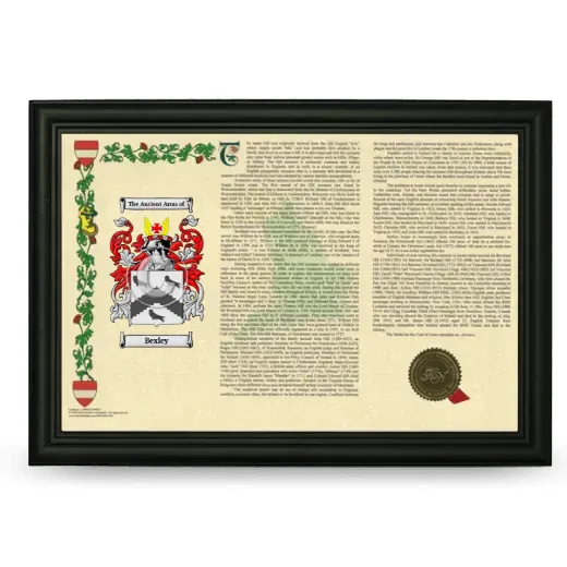 Bexley Armorial Landscape Framed - Black