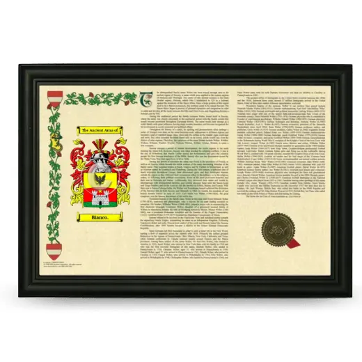 Bianco. Armorial Landscape Framed - Black