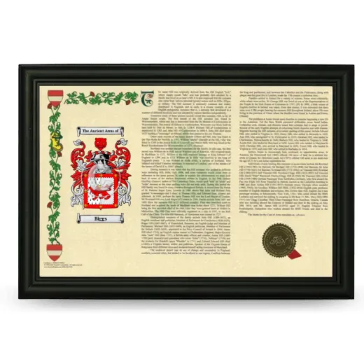 Biggs Armorial Landscape Framed - Black