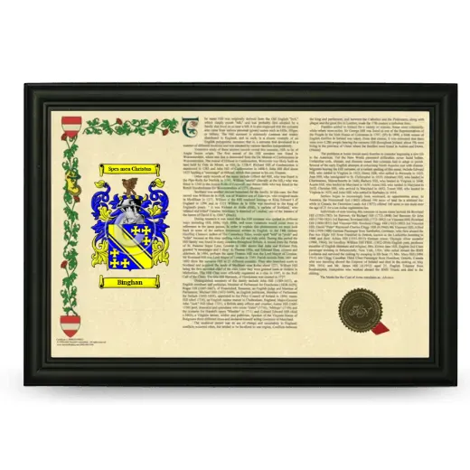 Binghan Armorial Landscape Framed - Black