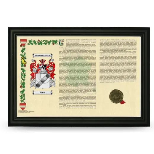 Binon Armorial Landscape Framed - Black