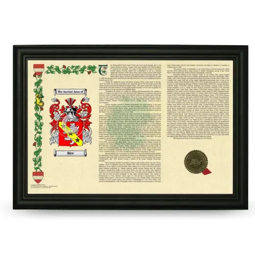 Bire Armorial Landscape Framed - Black