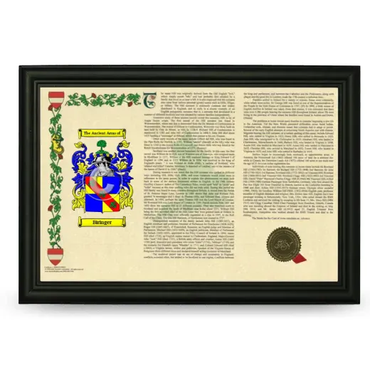 Biringer Armorial Landscape Framed - Black