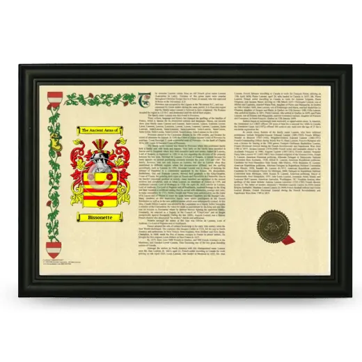Bissonette Armorial Landscape Framed - Black