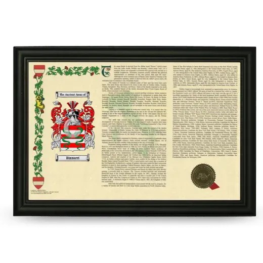 Bizzarri Armorial Landscape Framed - Black