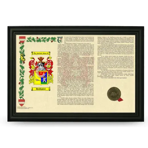 Bjorkquist Armorial Landscape Framed - Black