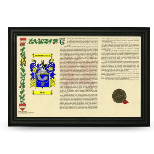 Bjorn Armorial Landscape Framed - Black