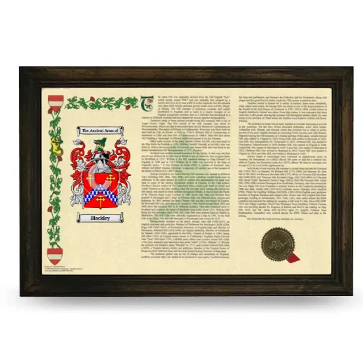 Blackley Armorial Landscape Framed - Brown
