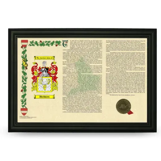 Blackmen Armorial Landscape Framed - Black
