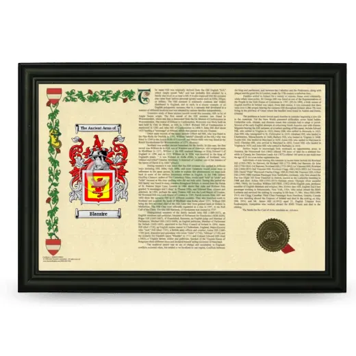Blamire Armorial Landscape Framed - Black