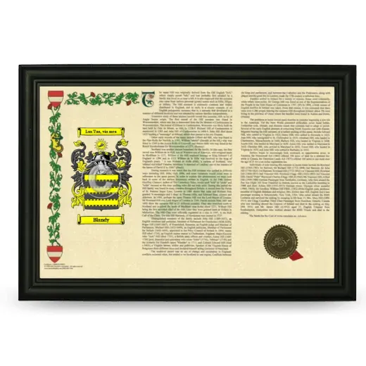 Blandy Armorial Landscape Framed - Black