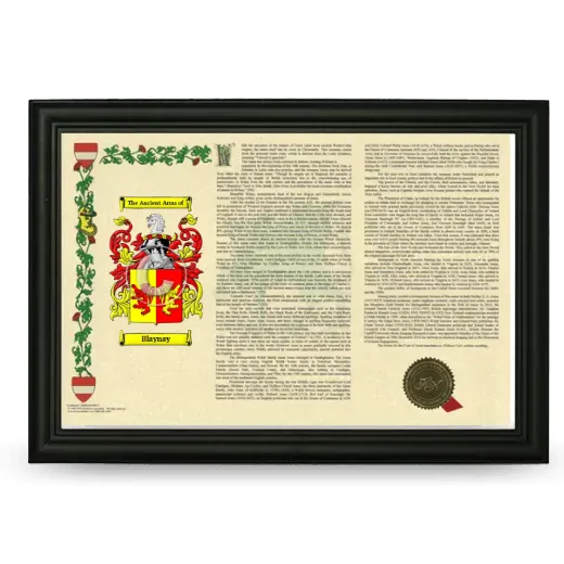 Blaynay Armorial Landscape Framed - Black