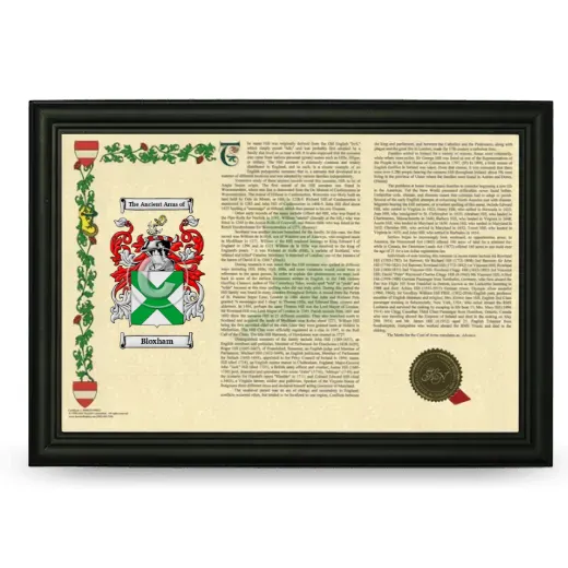 Bloxham Armorial Landscape Framed - Black