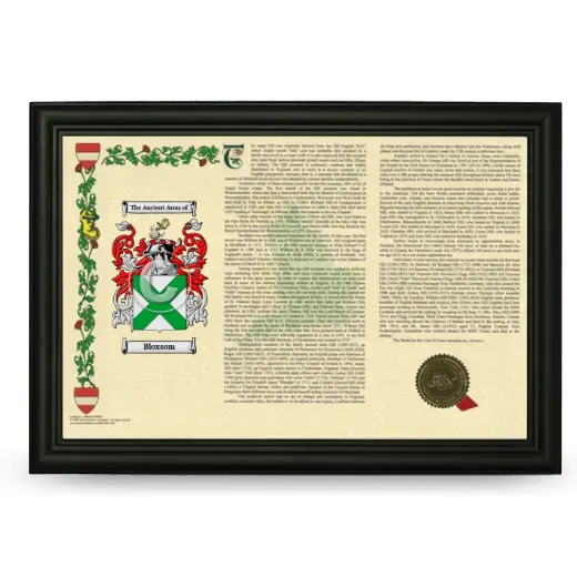 Bloxsom Armorial Landscape Framed - Black