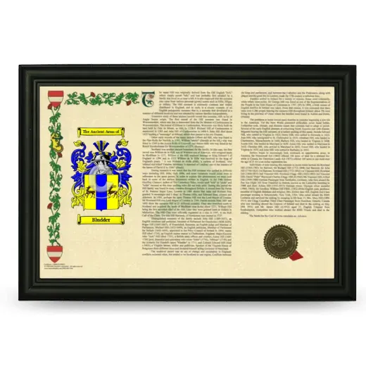 Bludder Armorial Landscape Framed - Black