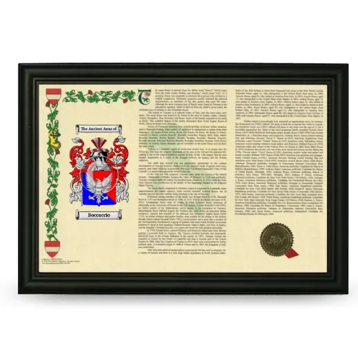 Boccaccio Armorial Landscape Framed - Black