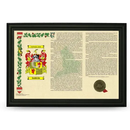 Boddevile Armorial Landscape Framed - Black