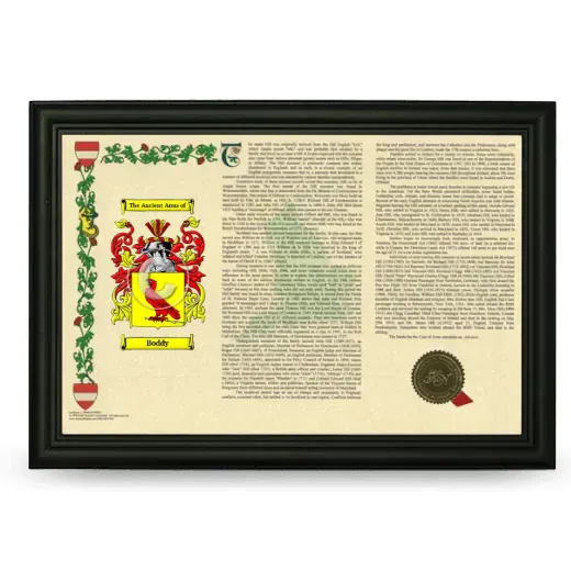 Boddy Armorial Landscape Framed - Black