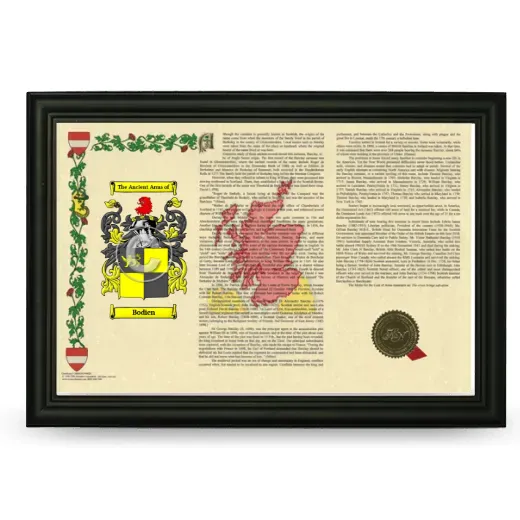 Bodien Armorial Landscape Framed - Black