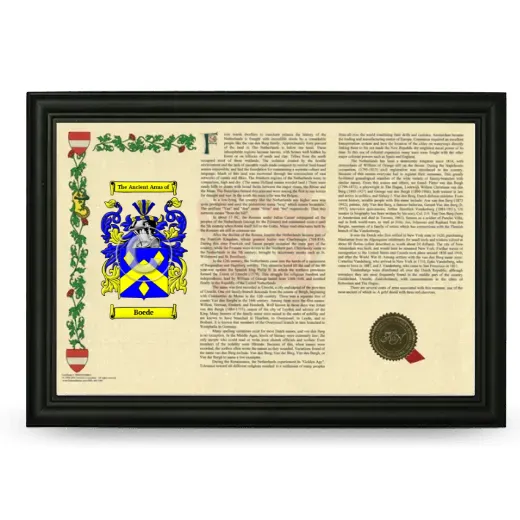 Boede Armorial Landscape Framed - Black