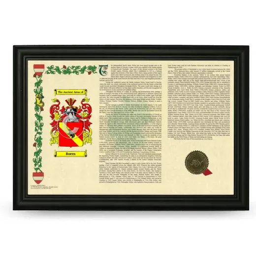 Boern Armorial Landscape Framed - Black