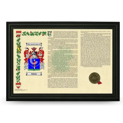 Bohem Armorial Landscape Framed - Black