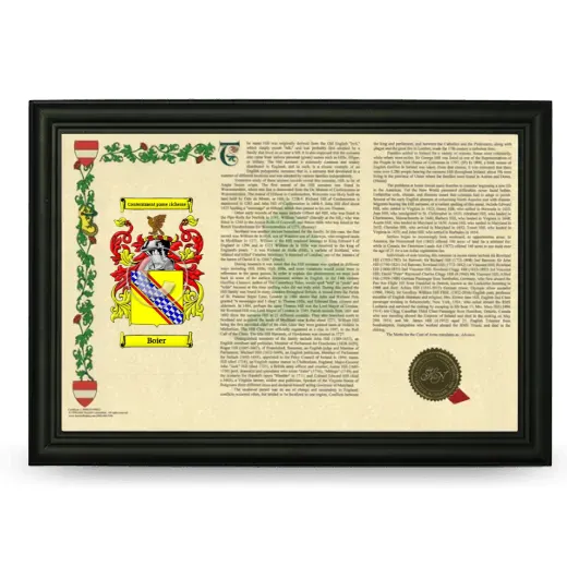 Boier Armorial Landscape Framed - Black