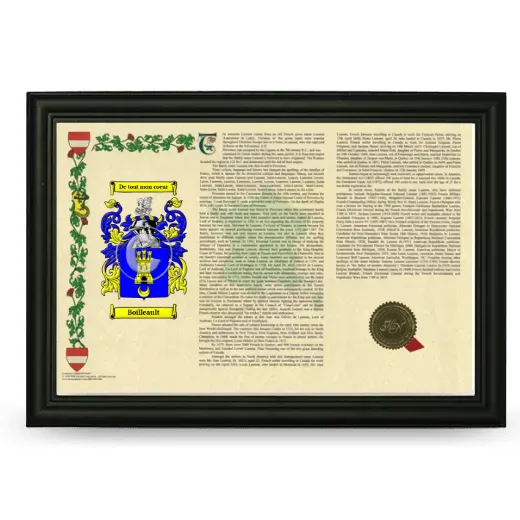 Boilleault Armorial Landscape Framed - Black