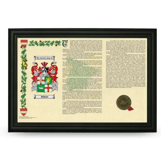Bolano Armorial Landscape Framed - Black