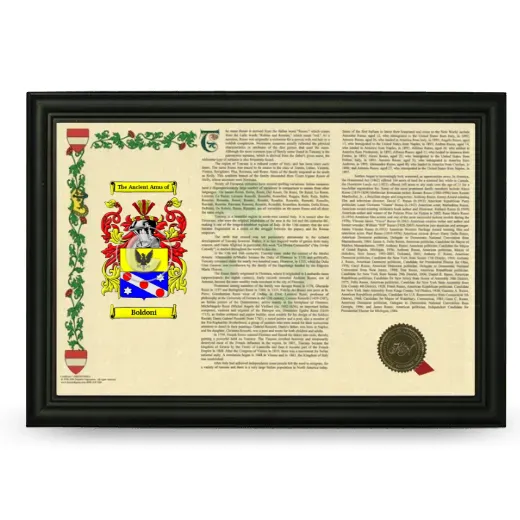 Boldoni Armorial Landscape Framed - Black