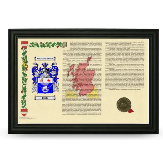 Boldy Armorial Landscape Framed - Black
