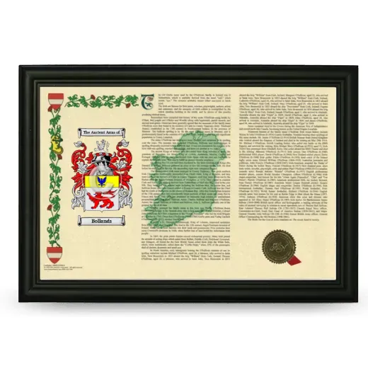 Bollands Armorial Landscape Framed - Black