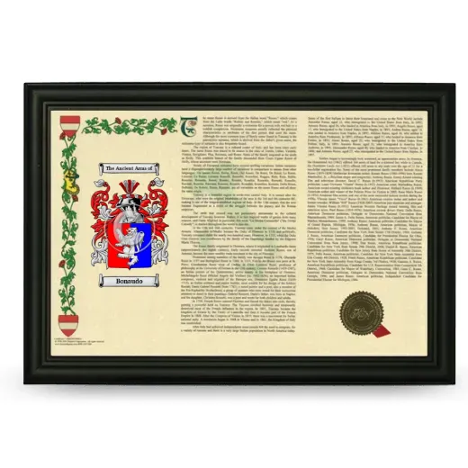 Bonaudo Armorial Landscape Framed - Black