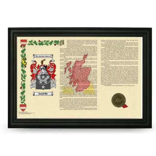 Bondville Armorial Landscape Framed - Black