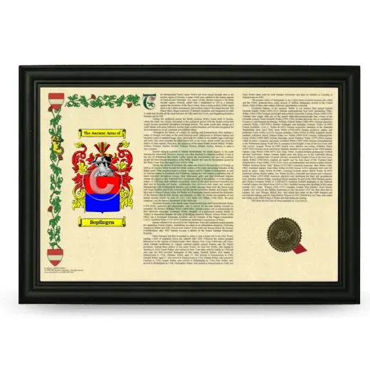 Bopfingen Armorial Landscape Framed - Black
