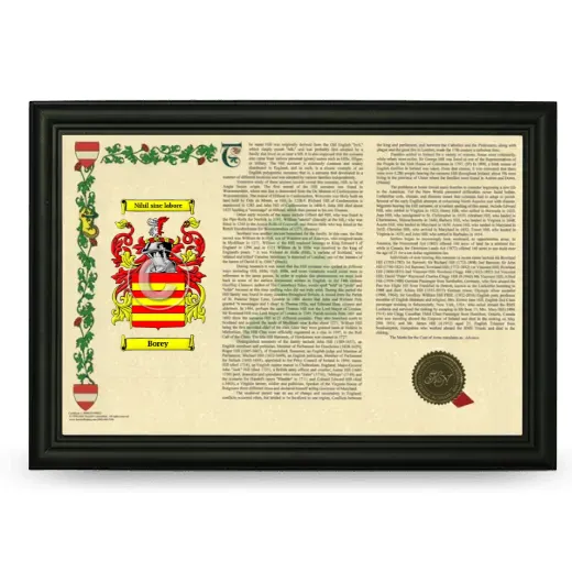 Borey Armorial Landscape Framed - Black