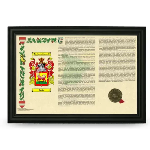 Borja Armorial Landscape Framed - Black