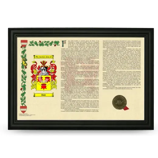 Borr Armorial Landscape Framed - Black