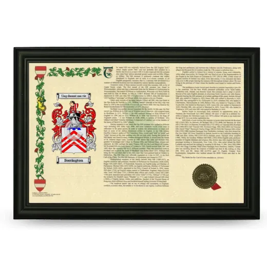 Borrington Armorial Landscape Framed - Black