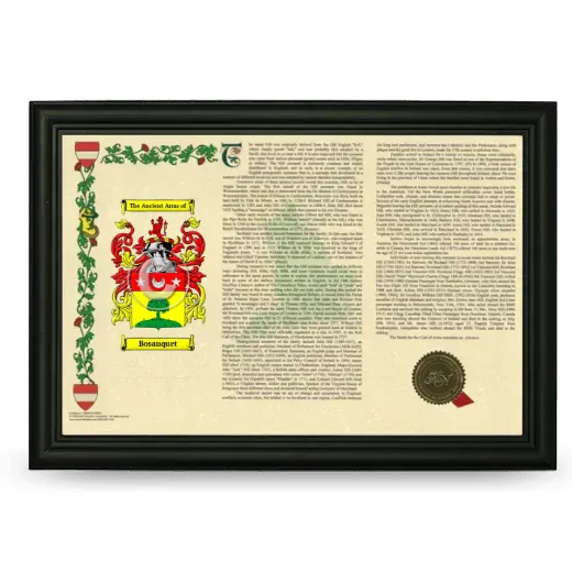 Bosanquet Armorial Landscape Framed - Black