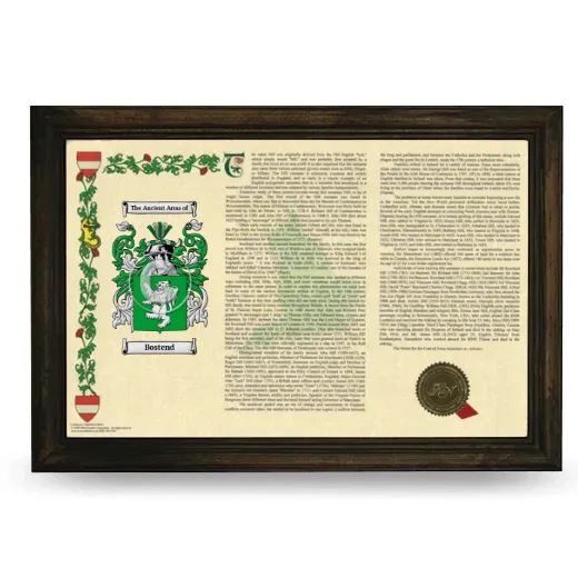 Bostend Armorial Landscape Framed - Brown